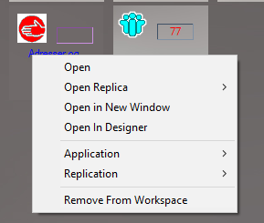 Right click on application icon
