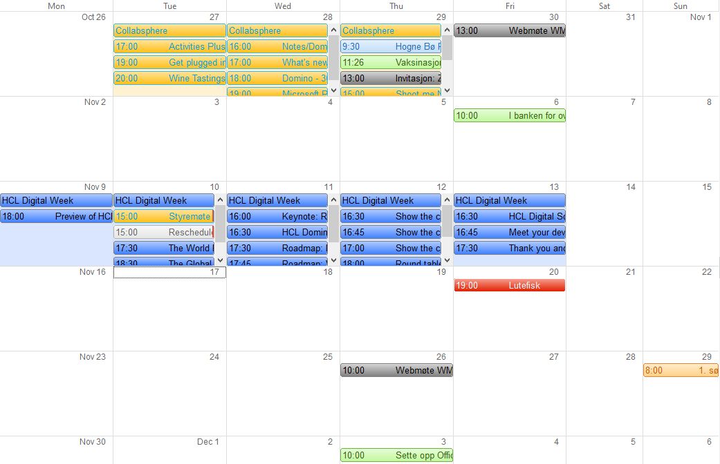 Color coded calendar entries in HCL Notes