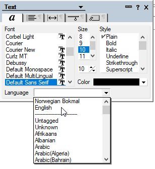 Choose Language in Text Properties in HCL Notes