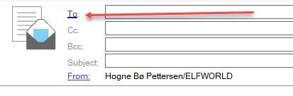 The recipient fields in a mail in HCL Notes