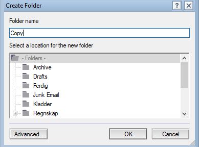Add new Mail folder prompt