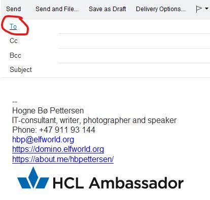 New email form in HCL Notes