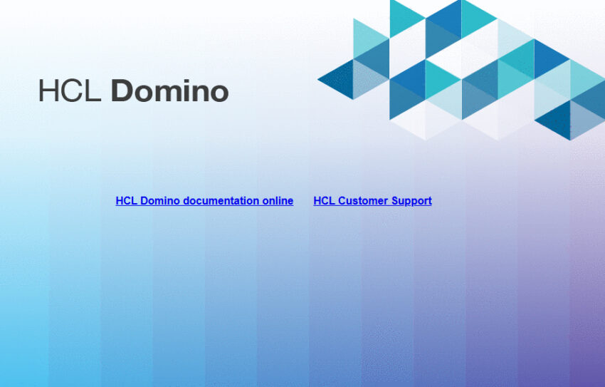 Domino server standard home page
